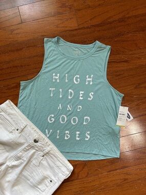 Old Navy Graphic Muscle Tank "High Tides and Good Vibes"